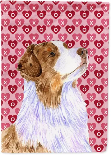 Vista 330 de Caroline's Treasures SS4484GF Bandera de jardín con diseño de bulldog inglés y corazones para el Día de San Valentín, bandera decorativa para patio