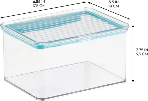 Vista 2 de InterDesign bote contenedor de cocina para almacenamiento de comida en despensa, con tapa con bisagras herméticas para despensa, 1 1/2 cuarto