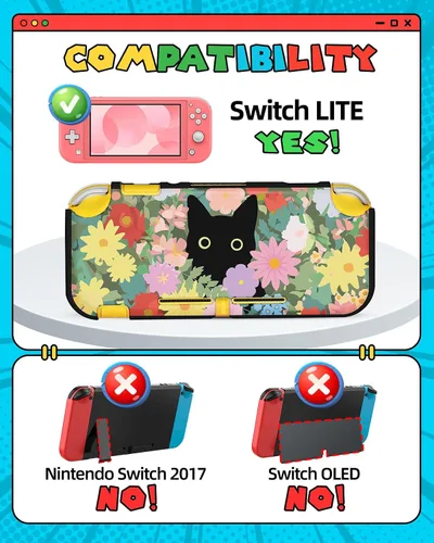 Vista 14 de Gurgitat 2 in 1 for Nintendo Switch Lite Case Protector - 24 Game Card Holder Case & Switch Lite Protective Cover Cute Funny Cartoon Hard Shell for