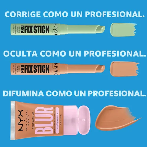 Vista 7 de NYX PROFESSIONAL MAKEUP Pro Fix Stick Corrector de maquillaje, Corrector en barra de cobertura media que se puede construir - Verde 0.1 VERDE