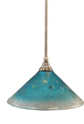 Vista 125 de Toltec Lighting Tallo Colgado Mini colgante, acabado de cobre negro, 3.5" cuadrado humo burbuja vidrio