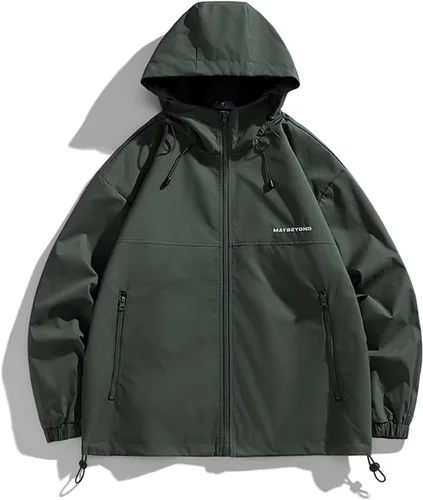 Vista 3 de RTRDE Chaquetas para hombre con capucha, chaqueta impermeable ligera para golf, ciclismo, cortavientos, M-3XL