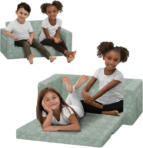 Vista 11 de Serta Perfect Sleeper Sofá Convertible Extra Ancho a Tumbona - Cómodo Sofá/Cama Plegable 2 en 1 para Niños, Crema