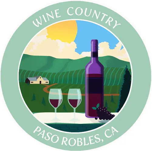 Vista 9 de Vinyard - Wine Country - Paso Robles, California 3.5 pulgadas DIY Adhesivo de vinilo adhesivo de aventura vacaciones tema novedad apliques
