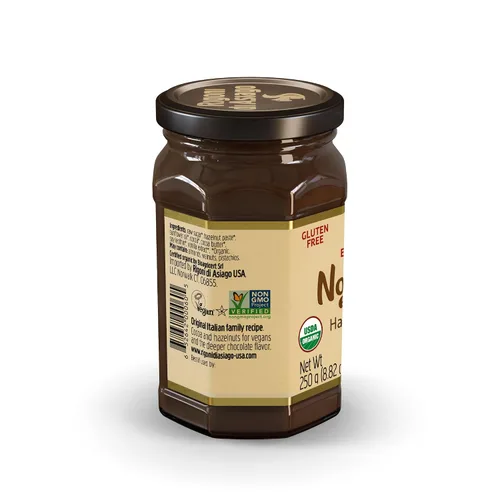 Vista 2 de Rigoni Di Asiago Nocciolata, sin lácteos, avellana y cacao orgánicos, 9.52 onzas.