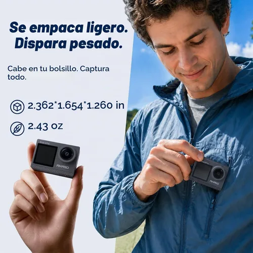 Vista 6 de AKASO Brave 4 Pro Action Camera 4K con tarjeta MicroSD U3 de 64 GB
