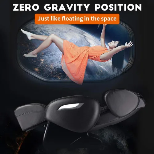 Vista 4 de BestMassage Silla de masaje de gravedad cero, cuerpo completo, silla eléctrica de masaje Shiatsu, reclinable con rodillos de pie, terapia de calor