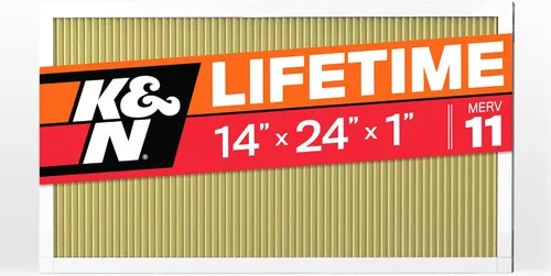 Vista 10 de K&N Filtro de aire para horno HVAC de 14 x 24 x 1, dura toda la vida, lavable, Merv 8, el último filtro HVAC que comprarás, respira de forma segura
