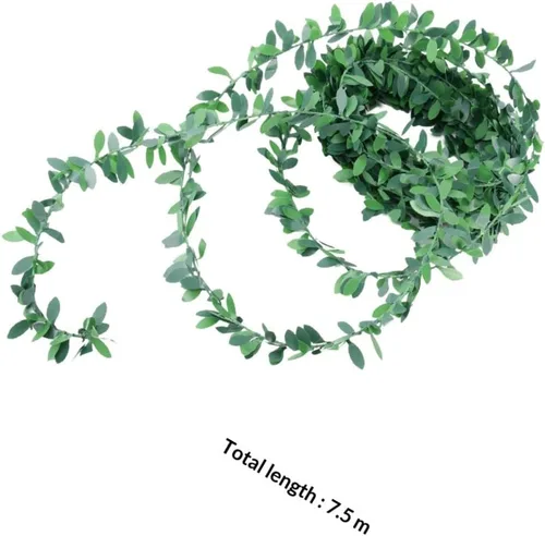 Vista 2 de DIY Diademas Accesorio 24.6 ft Hoja Verde Decorativo Ratán Artificial Alambre Vine para Boda