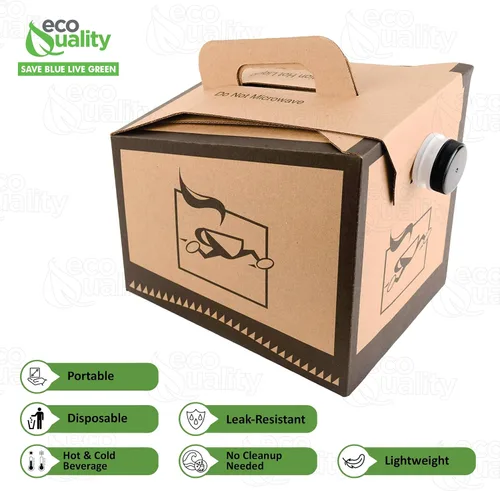 Vista 2 de EcoQuality Dispensador de café portátil desechable [paquete de 10] para jarra aislada de bebidas frías y calientes, caja de Joe to Go, gran portador