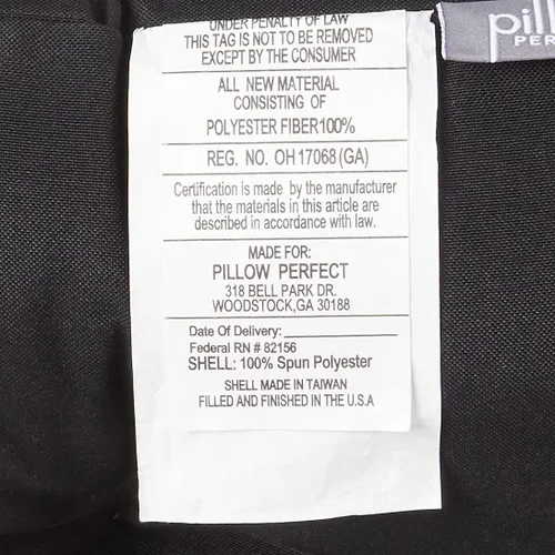Vista 5 de Pillow Perfect - Almohada para aire libre/interior Fresco Negro Chaise, descanso, 80x23x3