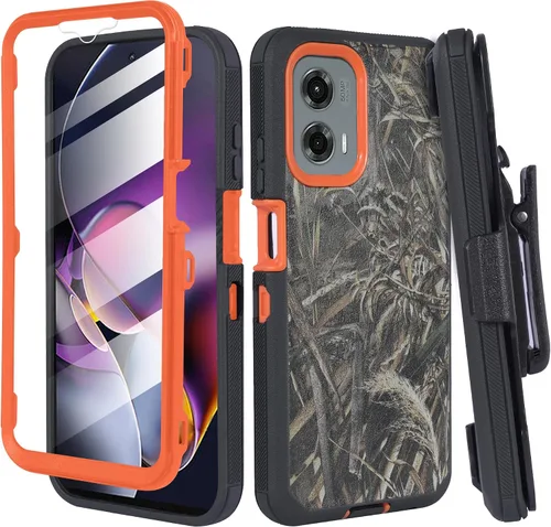 Vista 10 de Customerfirst - Funda para teléfono Motorola Moto-G Pure: G Play 2023 G Power 2022, con funda de clip para cinturón, resistente, a prueba de Negro