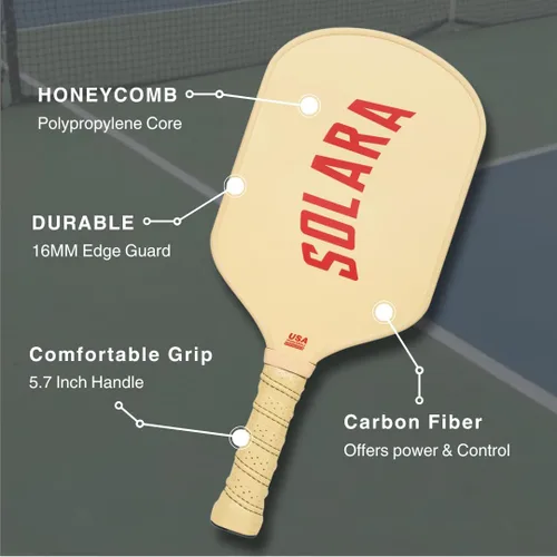 Vista 3 de Solara '94 Legacy Pickleball - Núcleo de fibra de carbono de 0.630 in para control y potencia, aprobado por Pickleball de Estados Unidos