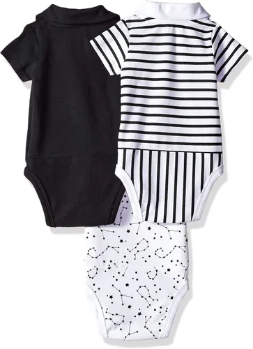 Vista 2 de Hanes baby-boys Ultimate Baby Flexy 3 Pack Short Sleeve Polo Bodysuits