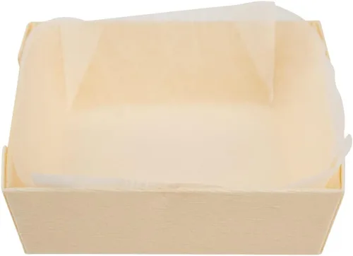 Vista 11 de Restaurantware Taipei - Moldes de madera para hornear de 3 onzas, 100 moldes desechables listos para horno, con forros de papel, recipientes