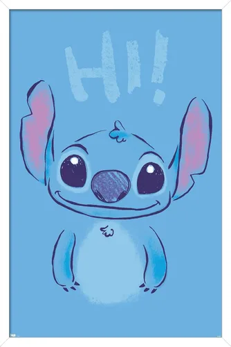 Vista 7 de Trends International Disney Lilo and Stitch - Póster de pared Hi Wall, 14.725 x 22.375 pulgadas, versión enmarcada de madera de granero