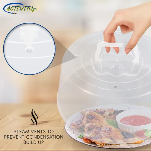 Vista 5 de Cubierta grande para microondas para alimentos, tapa protectora de salpicaduras, funda de soporte para pasteles, tamaño 11.5 pulgadas x 5 pulgadas