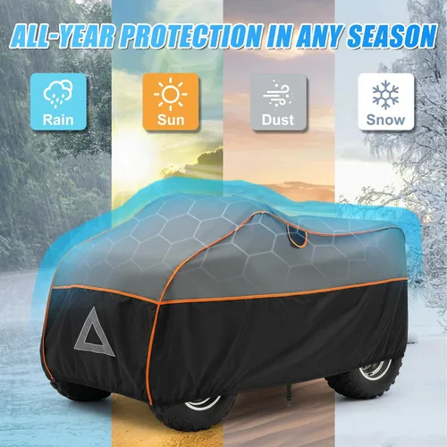 Vista 6 de Cubierta ATV para protección contra granizo, 96 pulgadas, resistente 4 ruedas, protección para todo tipo de clima, compatible con Polaris, Honda
