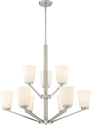 Vista 3 de Nuvo Iluminación 60/6242 - Vanidad transicional de dos luces de Nome Collection en Pwt, Nckl, B/S, Slvr. Acabado