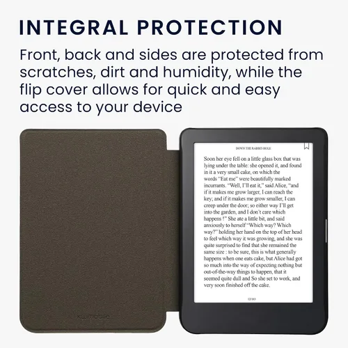Vista 4 de kwmobile Funda compatible con Kobo Clara 2E / Tolino Shine 4 - Funda para lector electrónico - Magnolias Grey