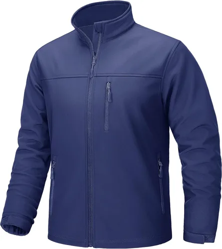 Vista 13 de TACVASEN Chaqueta ligera Softshell para hombre, con forro polar, impermeable, táctica, con cremallera, abrigo de invierno cortavientos casual