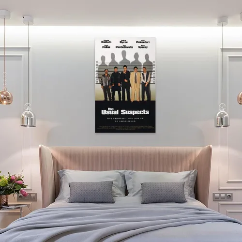 Vista 8 de ADOVZ Pósteres de películas retro de The Usual Suspects de los años 90, póster vintage para decoración del hogar, arte de pared, impresión de imagen