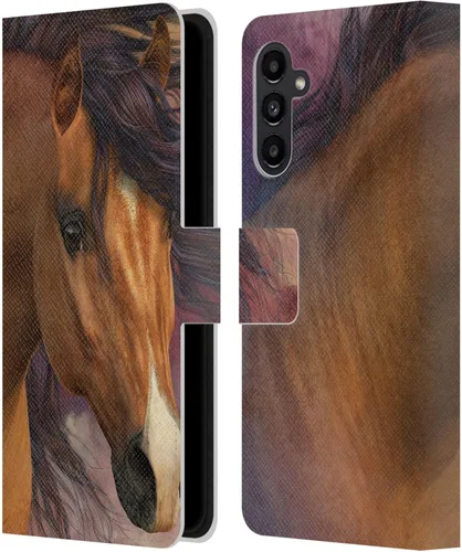 Vista 375 de Head Case Designs Officially Licensed Laurie Prindle A Morgan Christmas Western Stallion Leather Wallet Case Compatible with Samsung Galaxy A07 4G