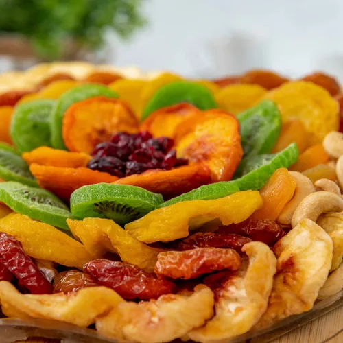 Vista 6 de Cesta de regalo de frutas secas y nueces, bandeja de regalo de aperitivos naturales surtidos saludables, bandeja de comida extra grande para fiesta