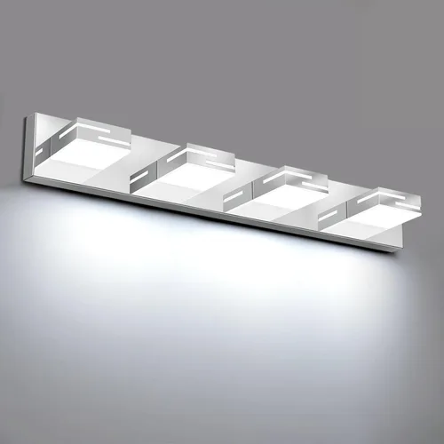 Vista 38 de Lámparas LED modernas para tocador de baño, 2 luces regulables de 15 pulgadas, color negro mate, para accesorios de iluminación de baño sobre