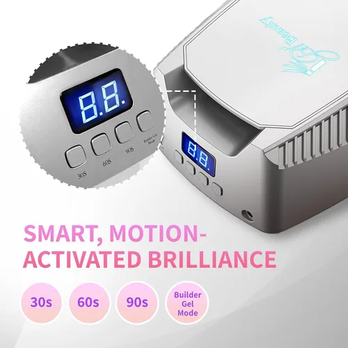 Vista 4 de iGel Beauty Hybrid PRO 2.0 Lámpara de uñas UV/LED – Secador de uñas inalámbrico recargable de 48 W, secado a mano completo, sensor de movimiento