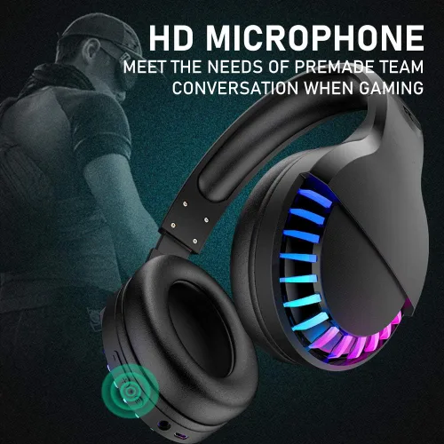 Vista 6 de Auriculares inalámbricos Bluetooth con cancelación de ruido, micrófono de sonido estéreo de alta fidelidad, almohadilla de proteína de graves
