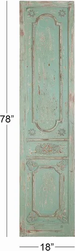 Vista 10 de Deco 79 Decoración de pared de puerta antigua con pergamino de madera, 18 x 1 x 78 pulgadas, verde