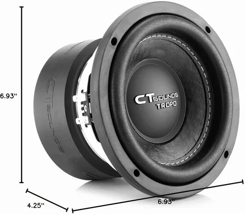 Vista 7 de CT Sounds TROPO-6.5-D2 400 Watts Max 6.5 pulgadas Subwoofer para coche Dual 2 Ohm