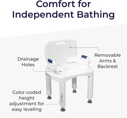 Vista 5 de Silla de ducha Drive Medical de serie Premium con respaldo y brazos