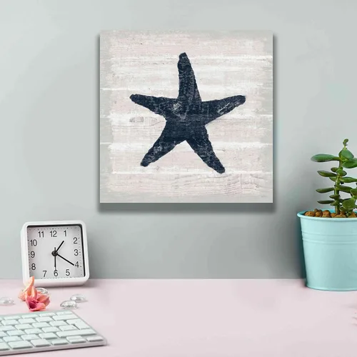 Vista 4 de Epic Graffiti 'Driftwood Coast V Blue' por Sue Schlabach, lienzo giclée para pared, 12 x 12 pulgadas