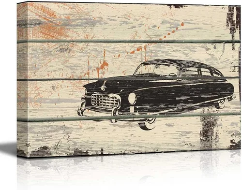 Vista 17 de wall26 - Obra de arte con estampado de madera de ciervo en bosque de abedules - Lienzo rústico para pared, arte para el hogar - 16 x 24 pulgadas