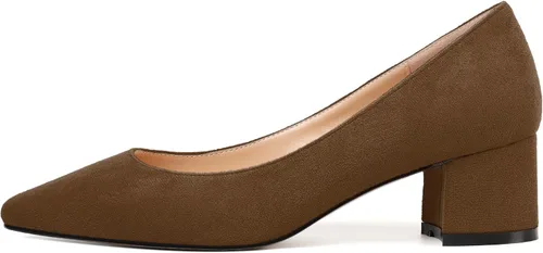 Vista 2 de SKYSTERRY Zapatos de tacón bajo grueso para mujer, con puntera cuadrada, de 2 pulgadas