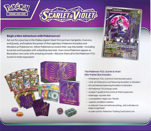 Vista 4 de Pokémon TCG: Estuche de Entrenador Élite de Scarlet y Violet - Miraidon Púrpura