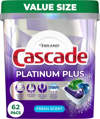 Vista 12 de Cascade Platinum ActionPacs Cápsulas de detergente para lavavajillas, fresco, 48