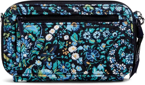 Vista 2 de Bolso cruzado todo en uno de algodón para mujer con protección RFID