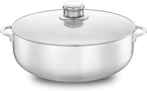 Vista 8 de Alpine Cuisine - Caldero de cocina de aluminio antiadherente de 3.5qt con tapa de vidrio ventilada y asas