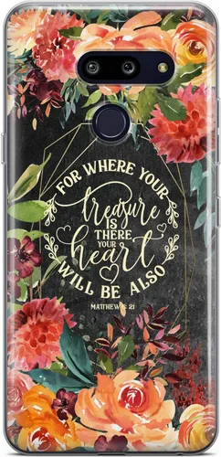 Vista 6 de Mertak Funda transparente compatible con LG Stylo 6 5 4 K61 K51S K41S K30 K20 Q70 Q60 But First Pray Cute Bible Floral Slim Cover Christian Flexible