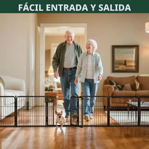 Vista 5 de FXW - Puerta para perro, extra ancha ajustable para aberturas de hasta 46 pulgadas, 24 pulgadas de alto Negro