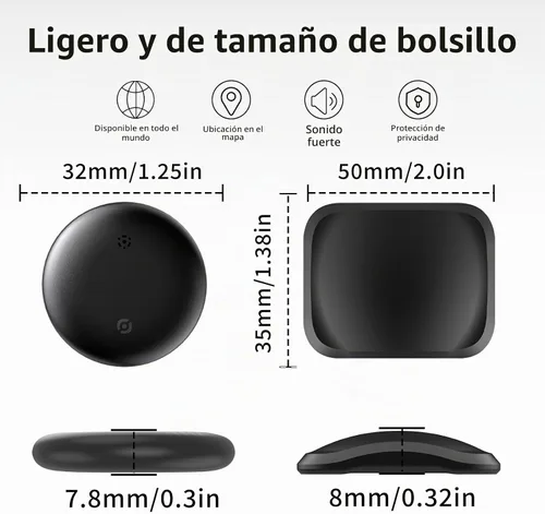 Vista 7 de Rastreador GPS para vehículos, funciona con Android e iOS, Apple Find My, sin tarifa mensual ni suscripción, dispositivo de seguimiento magnético
