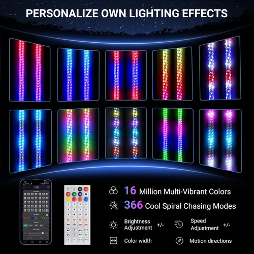 Vista 3 de Ehaho 2 piezas luces de látigo de 1 pie para UTV ATV con base de resorte, luz LED de látigo tres veces más brillante con interruptor basculante y 6