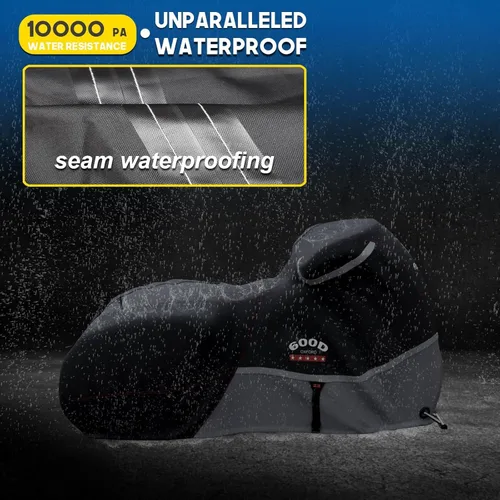 Vista 3 de Funda para motocicleta 600D resistente para todas las estaciones, universal, impermeable, protección solar al aire libre, duradera, reflectante Negro