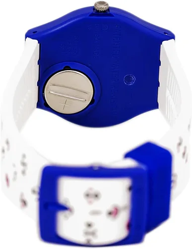 Vista 2 de Swatch Cattitude White (Kitty Face) Dial Reloj de silicona blanca para mujer GN241, Blanco, Reloj de cuarzo
