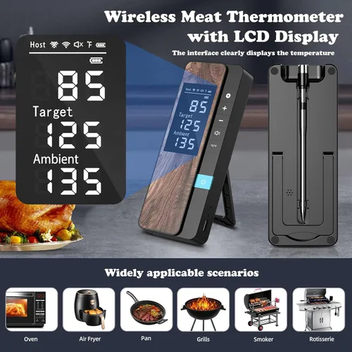 Vista 6 de Termómetro Inalámbrico para Carne - Termómetro Digital para Alimentos con Múltiples Sensores con Sonda Ultra-Delgada, Termómetro Inteligente