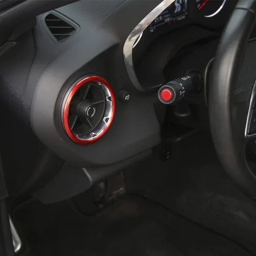 Vista 4 de Accesorios para Camaro Perillas de CA para salida de aire acondicionado para Chevrolet Camaro 2016-2020, aluminio rojo, 4 piezas