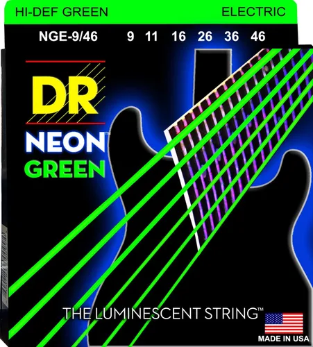 Vista 23 de DR Strings NBE-9 - Cuerdas para guitarra eléctrica de color azul neón de alta definición, cuerda ligera, 9-42